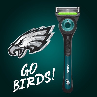 GilletteLabs + NFL Special Edition Philadelphia Eagles Men's Razor with 4 Razor Blade Refills and Magnetic Stand: Including Whole Body