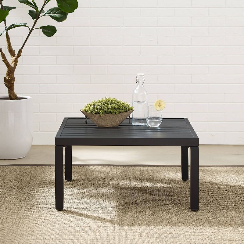 Piermont Outdoor Metal Sectional Coffee Table - Matte Black - Crosley, 3 of 8