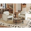Ergonomic Accent Chair with Chenille Fabric, Wood Frame, 300lbs Capacity Modern Armchair for Living Room, Bedroom Office White - 2 of 4