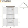 67" Tall Corner Storage Cabinet with Glass Doors - Adjustable Shelves Freestanding Organizer for Bathroom Kitchen Living Room - 2 of 4