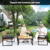 ORRD 4-Piece Acacia Wood Patio Set - Outdoor Balcony/Garden Furniture w/Table, Perfect for Porch & Backyard（Black+Brown） - 2 of 4
