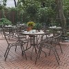 Flash Furniture Lila 31.5'' Round Glass Metal Table with 4 Metal Aluminum Slat Stack Chairs - 2 of 4