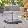 Okak Square Umbrella Base with Stainless Steel Collar, Patio Umbrella Stand with Concrete Weight, Outdoor Umbrella Base for Garden, Backyard, Black - 2 of 4