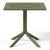 WestinTrends Playa 5-Piece Outdoor Resin Square Patio Dining Table Set with Modern Stackable Patio Dining Chairs, Olive Green - 4 of 4