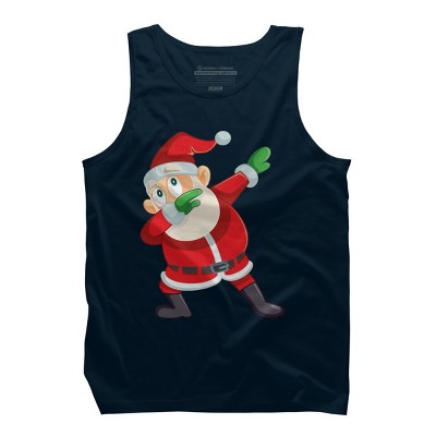 Men's Design By Humans Christmas Dabbing Santa Claus By GiftsIdeas Tank Top