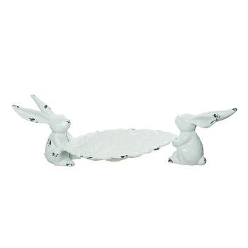 Transpac Metal 15.5 in. Multicolored Easter Bunny Tray Decor