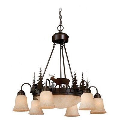 Vaxcel Bryce 9 - Light Chandelier in  Burnished Bronze