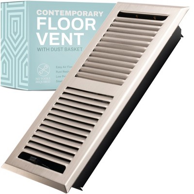 Contemporary Floor Register Vent with Mesh Cover Trap