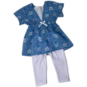 Doll Clothes Superstore Handmade Sweet & Stylish Blue Dress with Tights for 18 Inch Dolls - 1 of 4