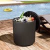 Maggift Large Capacity Ice Bucket with Lid, Portable Ice Bucket Cooler with Table Top, Outdoor Drink Cooler Bar, Durable Easy to Clean, Black 14.76" - 3 of 4