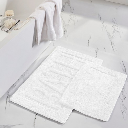  Home Weavers Waterford Collection 100% Cotton Tufted Bath Rug,  Extra Soft and Absorbent Bath Rugs, Non-Slip Bath Mats, Machine Washable Bath  Mats for Bathroom, 3 Piece Set with Runner, Linen 