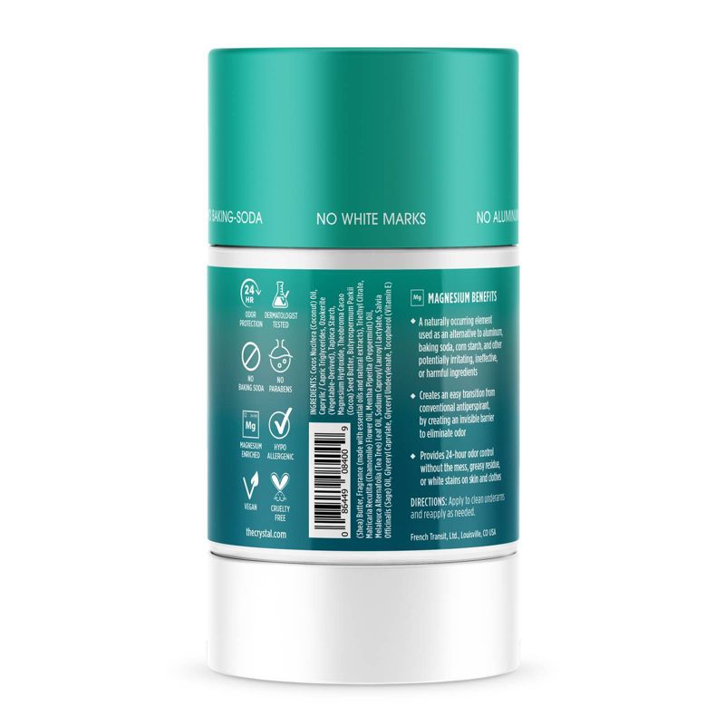 Crystal Magnesium Enriched Deodorant - Cucumber + Mint - 2.5oz, 3 of 9