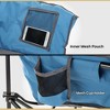 Arrowhead Outdoor Oversized Heavy-Duty Club Folding Camping Chair w/External Pocket, Cup Holder, Portable, Padded, Moon, Round, Bag (Ocean Blue) - 3 of 4