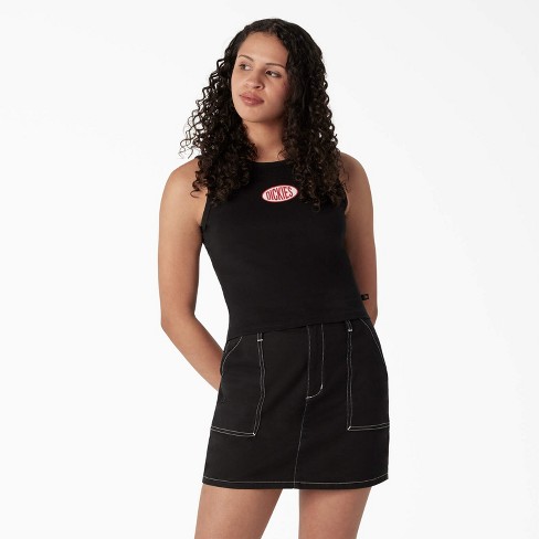 Dickies Women's Racerback Cropped Tank Top, Black (kbk), : Target