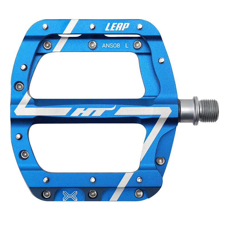 HT Leap ANS08 Platform Pedals 9/16" Aluminum Body 18 Adjustable Pins Royal Blue, 1 of 2