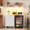 PAKASEPT 63" Mini Fridge Stand and Microwave Coffee Maker, With Trash Can Storage and Power Outlets, 3-Tiers Coffee Stand, Kitchen Bakers Rack - 4 of 4