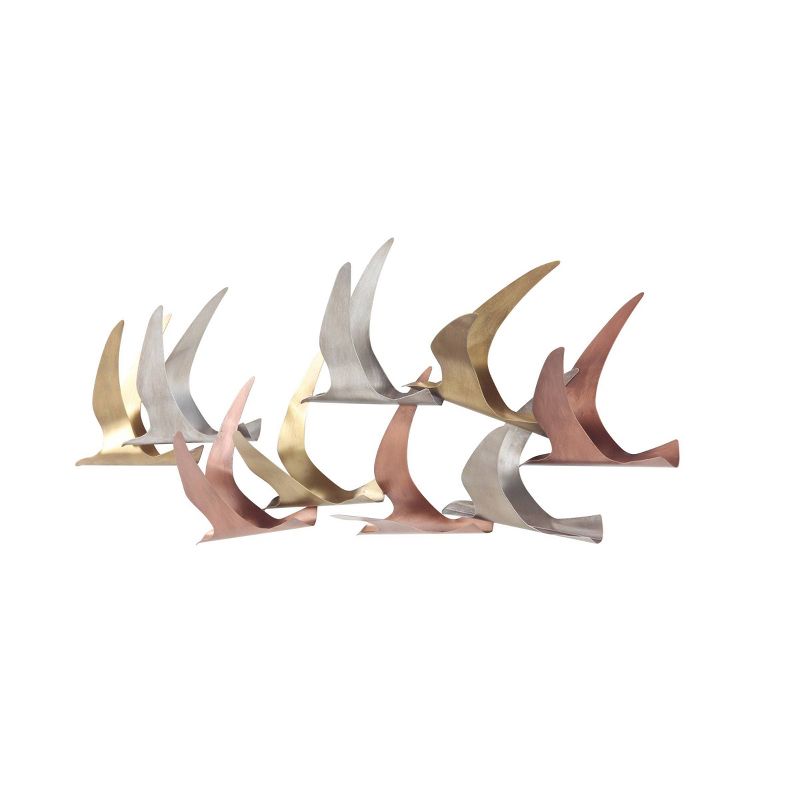 Metal Bird Flying Flock Of Wall Decor Multi Colored - Olivia &#38; May, 5 of 7