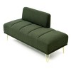 56" Width End of Bed Bench,Velvet Fabric Upholstered 2 Seater Sofa Couch Entryway Ottoman Bench,Fuzzy Sofa Stool Footrest,Window Bench-Cuddlewood - 3 of 4