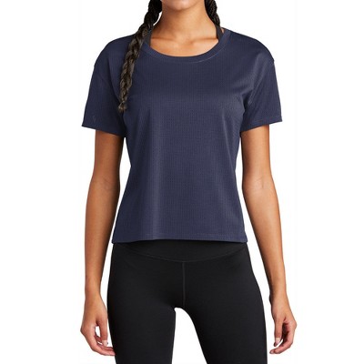 Mafoose Women's PosiCharge Open-Mesh Moisture-Wicking Draft Crop T-shirt True Navy 3XL