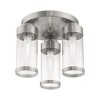 Livex Lighting Hillcrest 3 - Light Flush Mount in  Brushed Nickel - 4 of 4