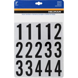 Hillman 2 in. Reflective Black Vinyl Self-Adhesive Number Set 0-9 35 pc (Case of 6) - 1 of 1