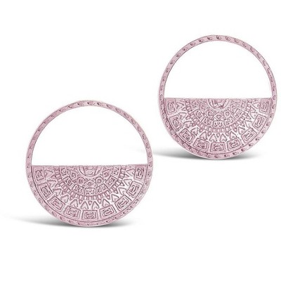 SHINE by Sterling Forever Medallion Half Circle Studs