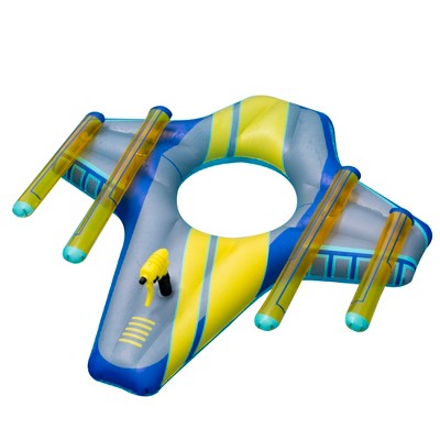 Swimline 46.5" Blue and Yellow Galactic Fighter Squirter Swimming Pool Float