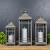 Traditional Brown Metal Lanterns Set of 3 14, 17, 20 Inch Height Indoor Decor By Melrose - 2 of 3