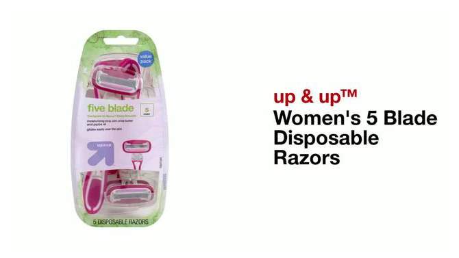 Women's 5 Blade Disposable Razors - up & up™, 2 of 9, play video