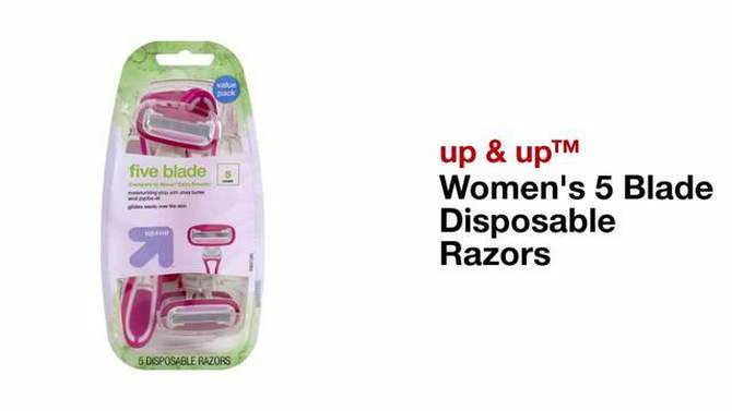 Women's 5 Blade Disposable Razors - up & up™, 2 of 9, play video
