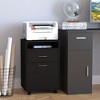 NicBex 1 Drawer Mobile File Cabinet with 1 Open Shelf and 1 Cabinet,Office Cabinet with Metal Handles and Casters,Filing Cabinet for Home Office - 2 of 4