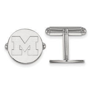 Black Bow Jewelry Sterling Silver Michigan Wolverines NCAA Cuff Links - 1 of 3