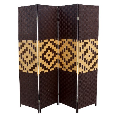 4 Panel Paper Straw Weave Screen on 2" Legs - Ore International