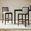 Dsvimoy Counter and Bar Stool Rubber Wood Frame with Fabric Sponge Cushion Set of 2 for Stylish Dining, Black and Gray, 43"*22"*11.5" - 2 of 4