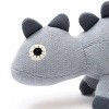 TopComfy Baby and Toddler Learning Toys Knitted Stuffed Dinosaur Soft Toy Thick Knitted Fabric Spines Horns Fun Playmate For Boys, Blue, 17"*6"*2" - 3 of 4