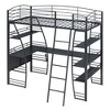 Twin Size Loft Bed with 4 Layers of Shelves and L-shaped Desk - 3 of 4