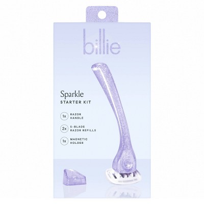 Billie Women's Sparkle Razor Kit - 1 Handle + Magnetic Holder + 2 Blade Refills