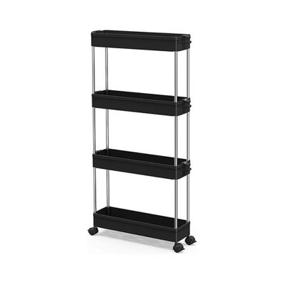 Apex Vanguards Black Rolling Laundry Shelving Basket