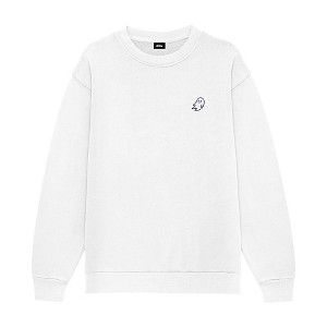 Dalix Ghost Embroidery Relaxed Crewneck Sweatshirt Soft Fleece Fit Lounge Mens - 1 of 4