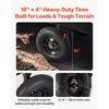 VEVOR Garden Utility Trailer, 10 Cu. Ft 500lbs, ATV UTV Hauling Trailer, Tow Behind Poly Dump Cart with 16" Tires, Hand Pull or Foot Pedal, Black - 3 of 4