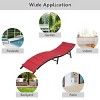 Tangkula 2PCS Outdoor Patio Rattan Wicker Lounge Chair Chaise Folding W/ Reversible Cushions Red & White - 3 of 4