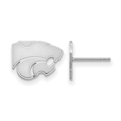 Black Bow Jewelry 14k White Gold Kansas State Wildcats NCAA Post Earrings