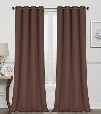 GoodGram 2 Pack Basic Solid Colored Semi Blackout Grommet Top Curtain Panels