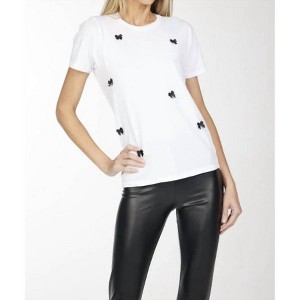 Women's HALL - S/S Crew Neck Tee w/ Bow Trims - MICHAEL LAUREN - 1 of 1