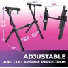 Liquid Stands Foldable Piano Keyboard Stand and Bench Set - 54-88 Key Z Style Adjustable Digital Pianos Stand and Stool (Foldable Z-Style & Bench) - 2 of 4