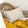 Geometric Floral Outdoor Pillow Mustard Polyester With Polyester Fill by Foreside Home & Garden - 2 of 4