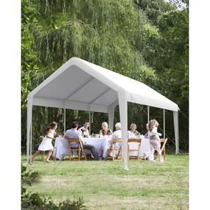 Carport Replacement Canopy Cover - Waterproof, UV-Resistant, and Wind-Resistant 220G PE Fabric (Cover ONLY, Frame NOT Included) - 1 of 4
