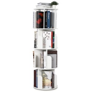 Wooden Rotating Bookshelf 4 Tier ,  360° Floor-Standing Bookcase and Multi-Functional Storage Organizer for Living Room, Kids, and Adults - 1 of 1