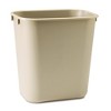 Rubbermaid Deskside Wastebasket, Plastic Trash Can, 3.5 Gallon, Beige, 6 Pack - 2 of 3