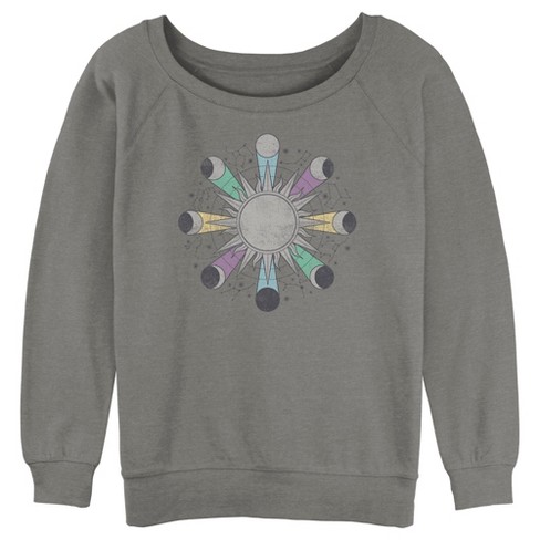 Junior's Women Lost Gods Lunar Phase Symbols Sweatshirt - image 1 of 4